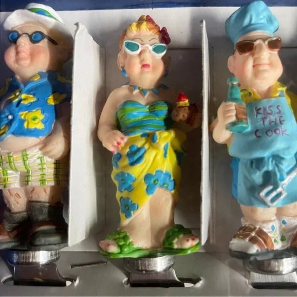 NIB Vtg SPREADERS 4 FUN PARTY PEOPLE picnic table, barbecue, poolside snacks - Picture 13 of 14